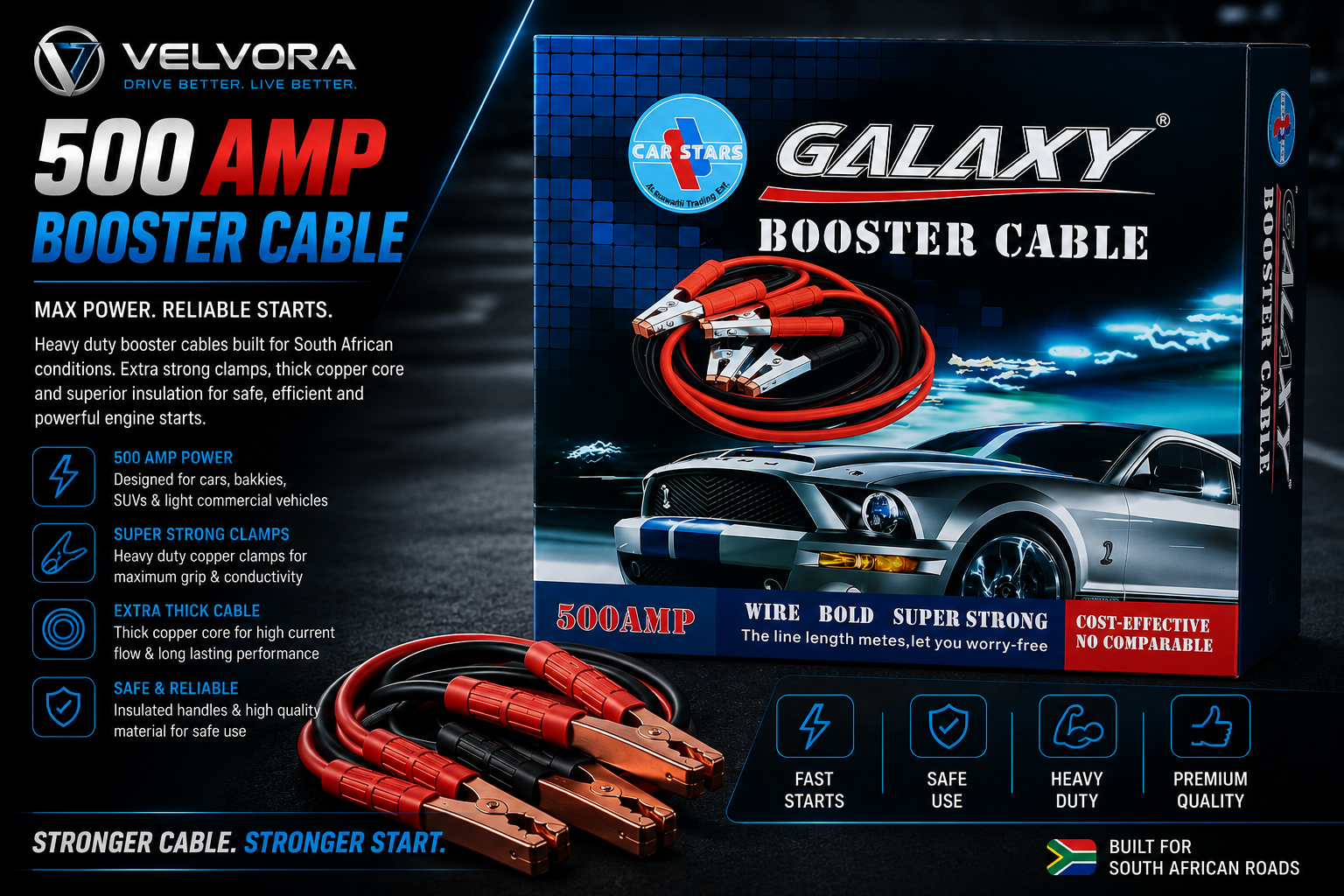 500 AMP Heavy Duty Booster Cables